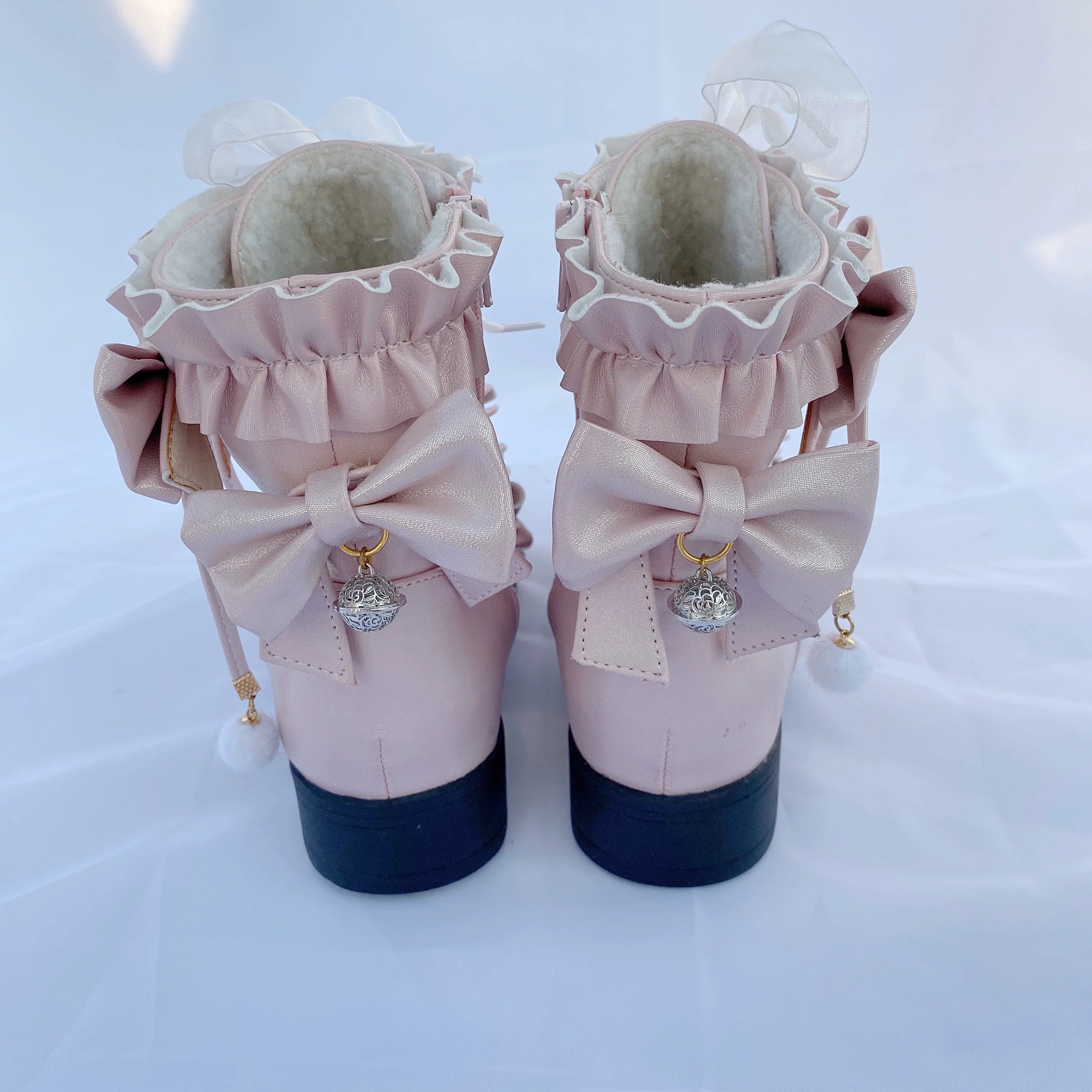 Enthusiastic Ideation - Elegant Lolita Shoes Fleeced Short Martin Boots - image 27