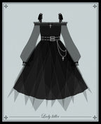 Gothic Lolita High Waist Black Dress - image 31