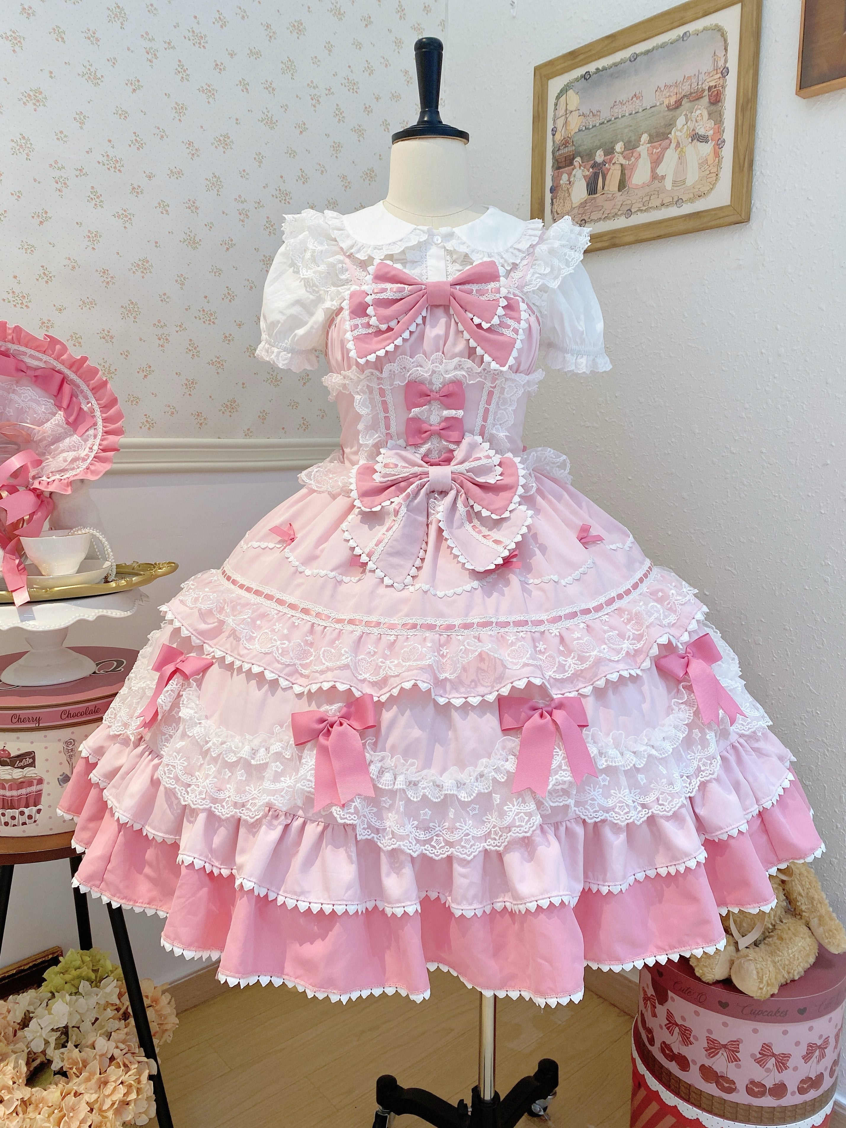 Fondant Cake Pink Sweet Lolita JSK dress ready stock