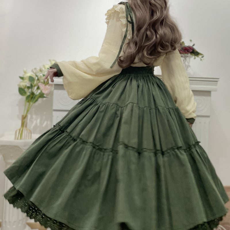 Sunflower Appointment - Oriental Classic Lolita Skirt and Blouse - image 6