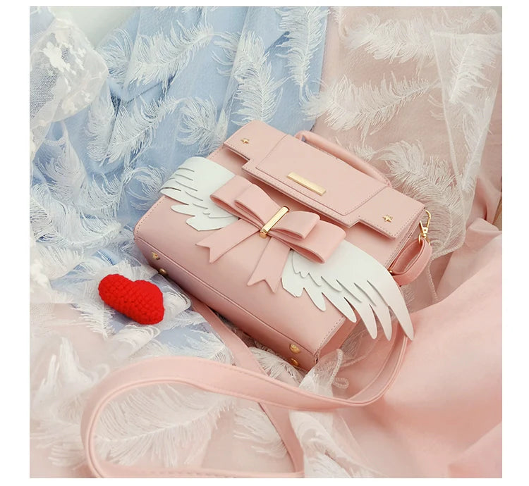 Sweet Lolita Shoulder Bag Wings Bow Design High Capacity Bag - image 12