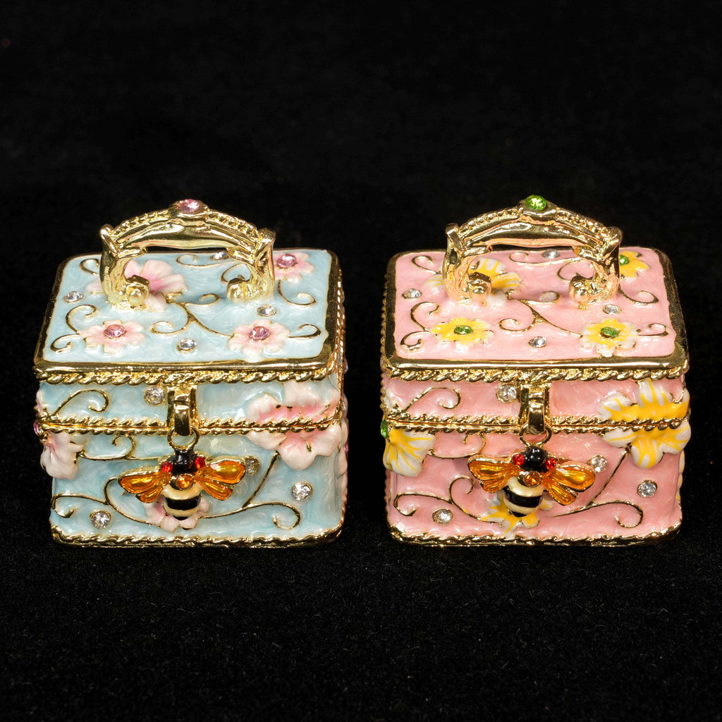 Treasure Chest Bee - Enamel Ring Jewelry Box - image 11