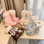 Cherry Snow Bunny Ears - Winter Sweet Lolita Boots, Bunny Ears - image 1