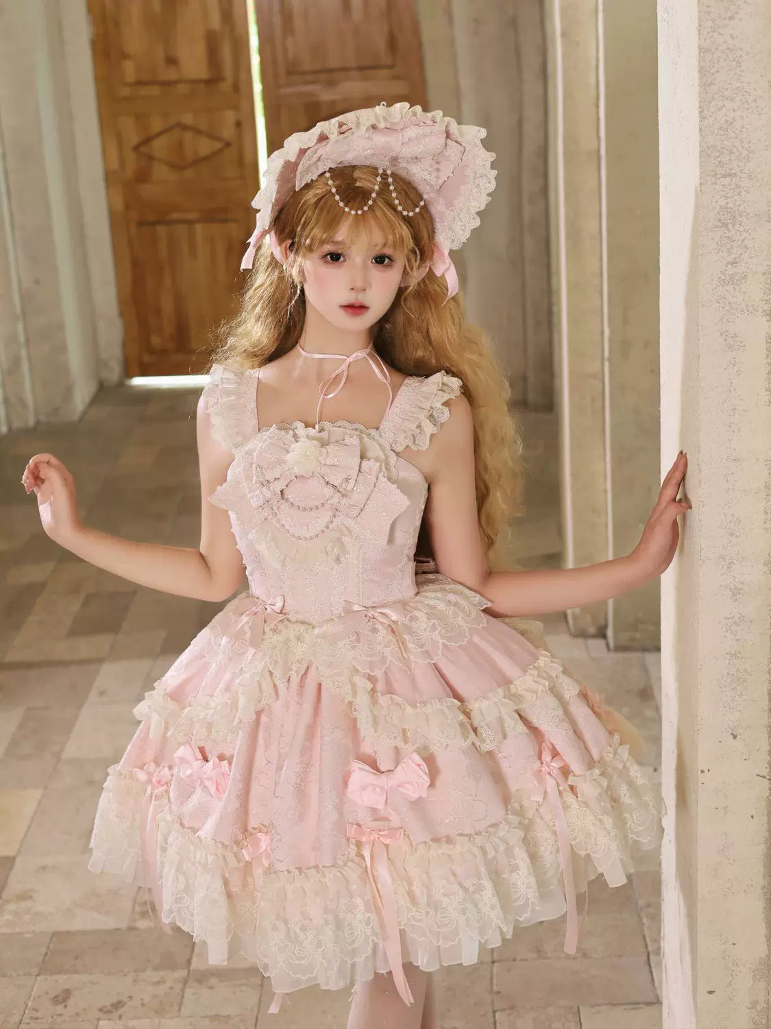 Blooming Love - Ballet-inspired Sweet Lolita JSK Dress, Lace & Bows - image 11