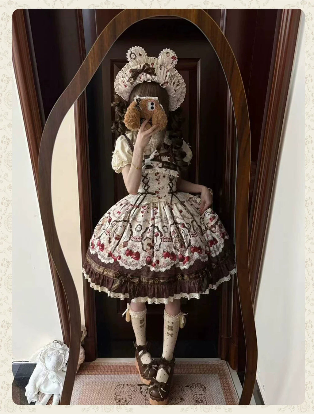 Cookie Treasure Box - Sweet Lolita Dessert Printed JSK Dress with Ribbon Bows - image 13