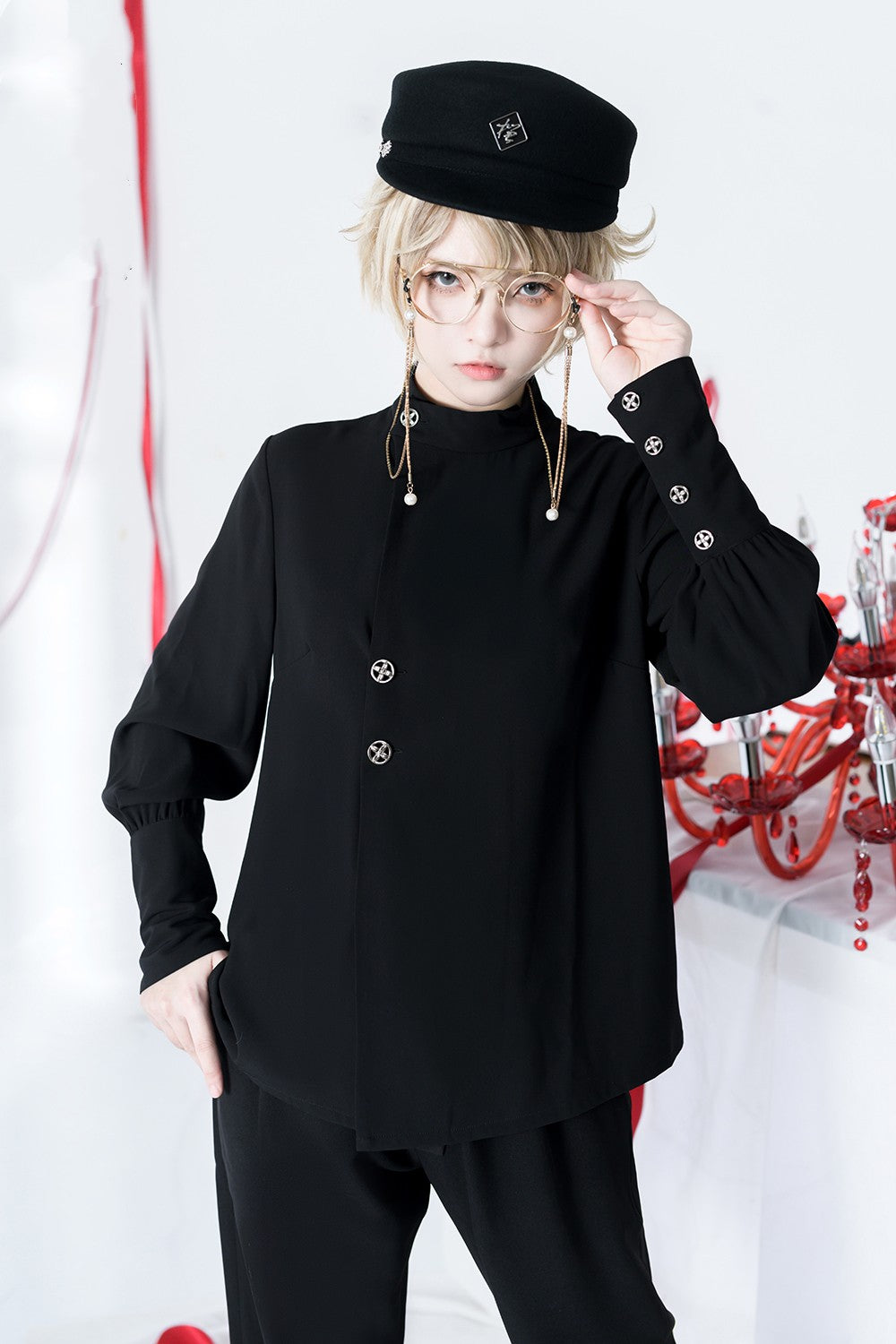 The Stars Change - Ouji Lolita Embroidery Brolita Trousers - image 8