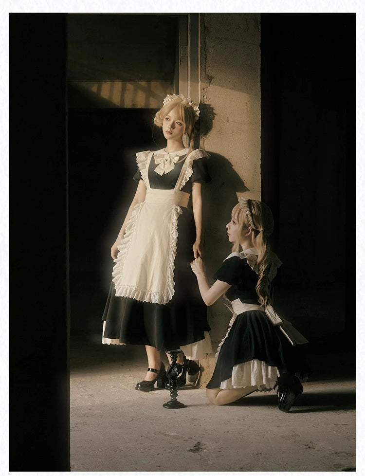 Kiss Kiss - Vintage Maid Lolita OP Dress and Apron - image 24