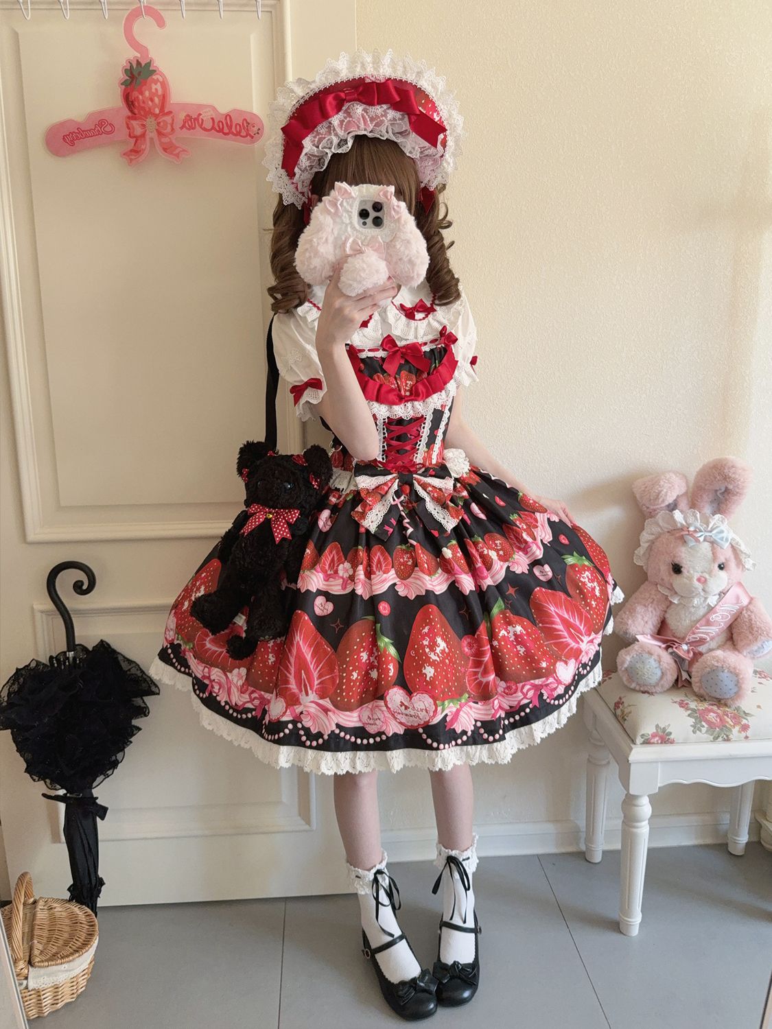 Strawberry Tale Sweet Lolita Strawberry Print JSK - image 7