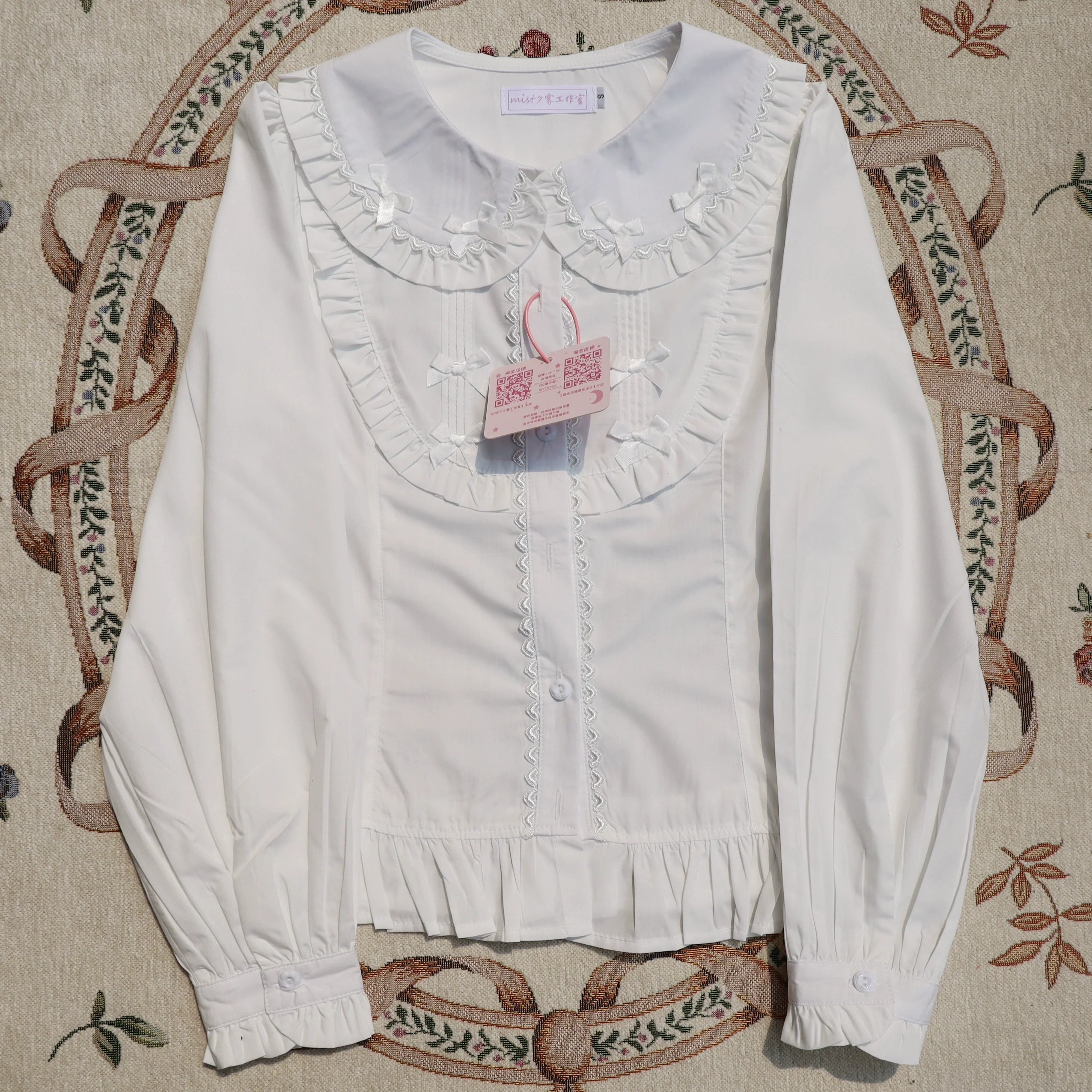 Sweet Lolita Blouse Doll Collar Shirt with Bubble Sleeves - image 35