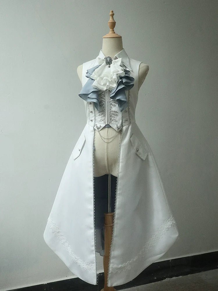 Crumbling Skeleton - Ouji Lolita Fishbone Embroideried Vest & Pants Suits - image 34