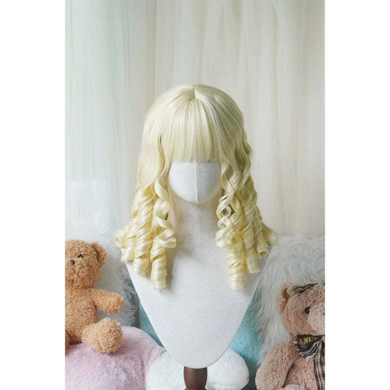 Retro Lolita Wig Short Roman Curl Hairpiece - image 9