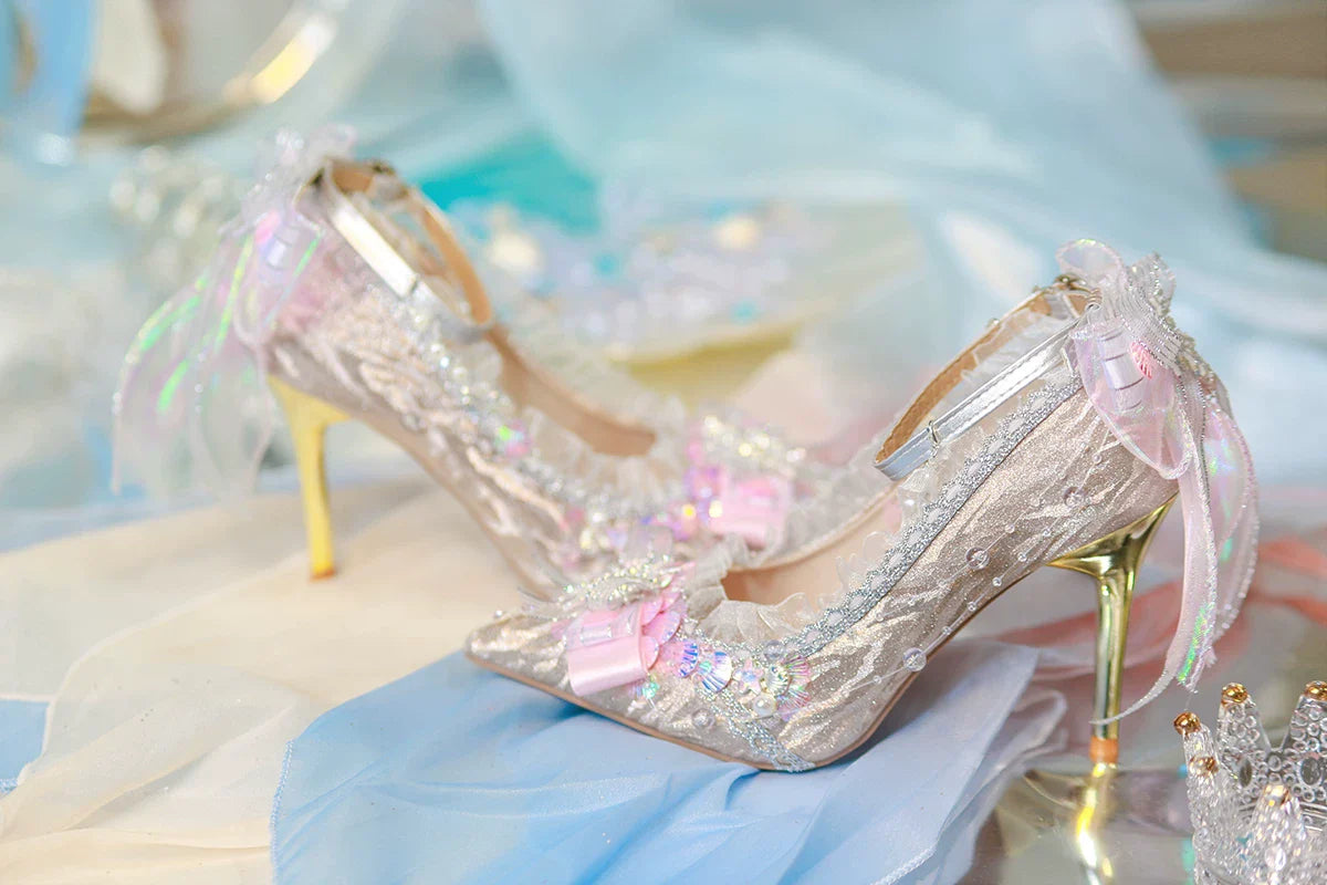 Mermaid Seashell - Sweet Lolita Heels with Detachable Chains - image 11