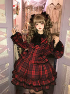 Chris's Notes - Old School Lolita Plaid Coat Set, Tiered Skirt - image 5
