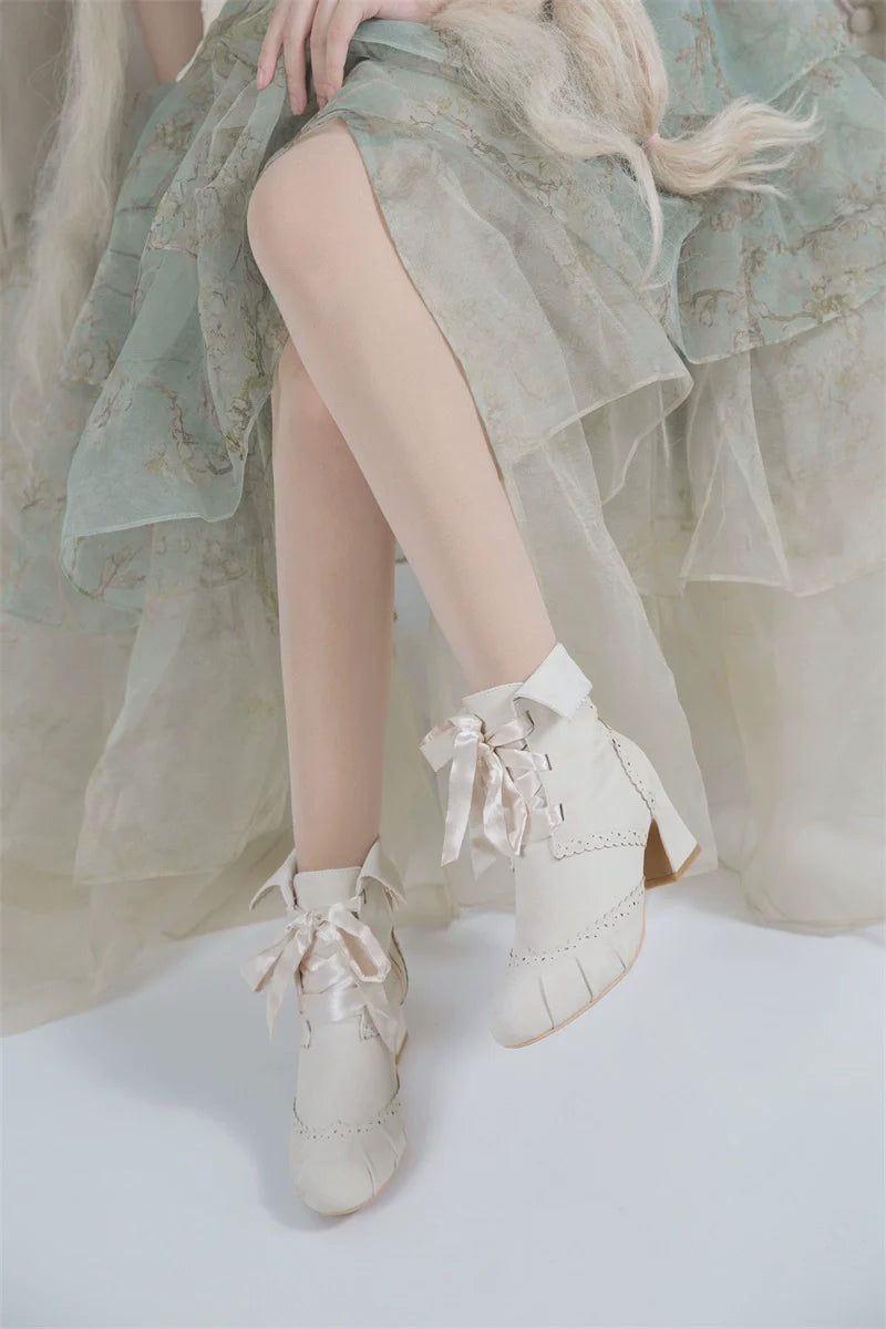 Lady Incognita - Retro Lolita Ankle Boots, Size Zipper - image 30