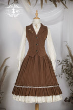 Rose Doll - Elegant Lolita Striped Fishbone Skirt - image 40