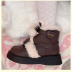 Furry Bear - Winter Cute Lolita Short Snow Boots - image 20