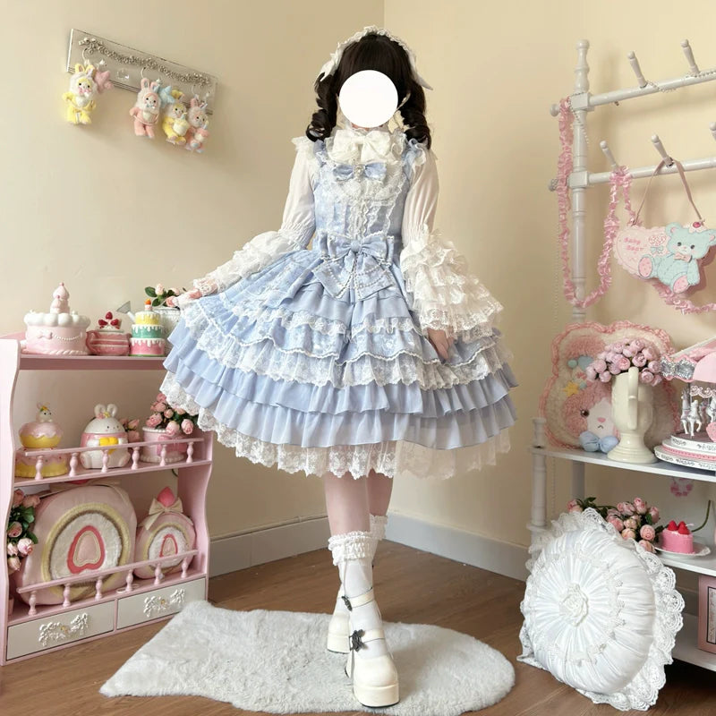 Love Feathered Bond - Wedding Sweet Lolita JSK Gorgeous Bridal Blouse - image 2