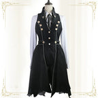 Snow Shadow - Long Sleeveless Ouji Lolita Coat - image 2
