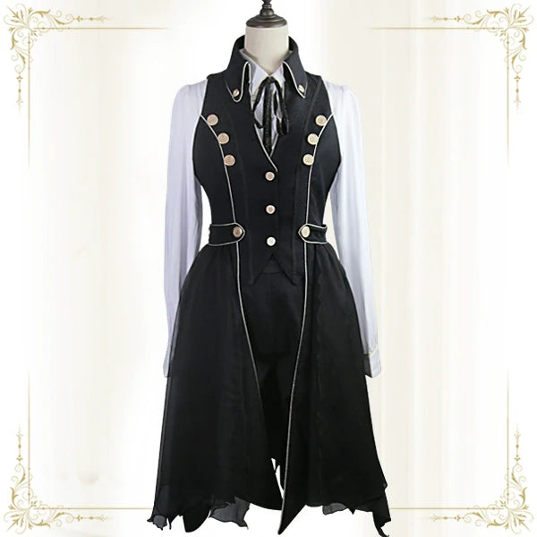 Snow Shadow - Long Sleeveless Ouji Lolita Coat - image 2