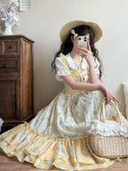 Patchwork Garden 2.0 - Classic Lolita Floral Print JSK Dress, Side Pockets - image 10