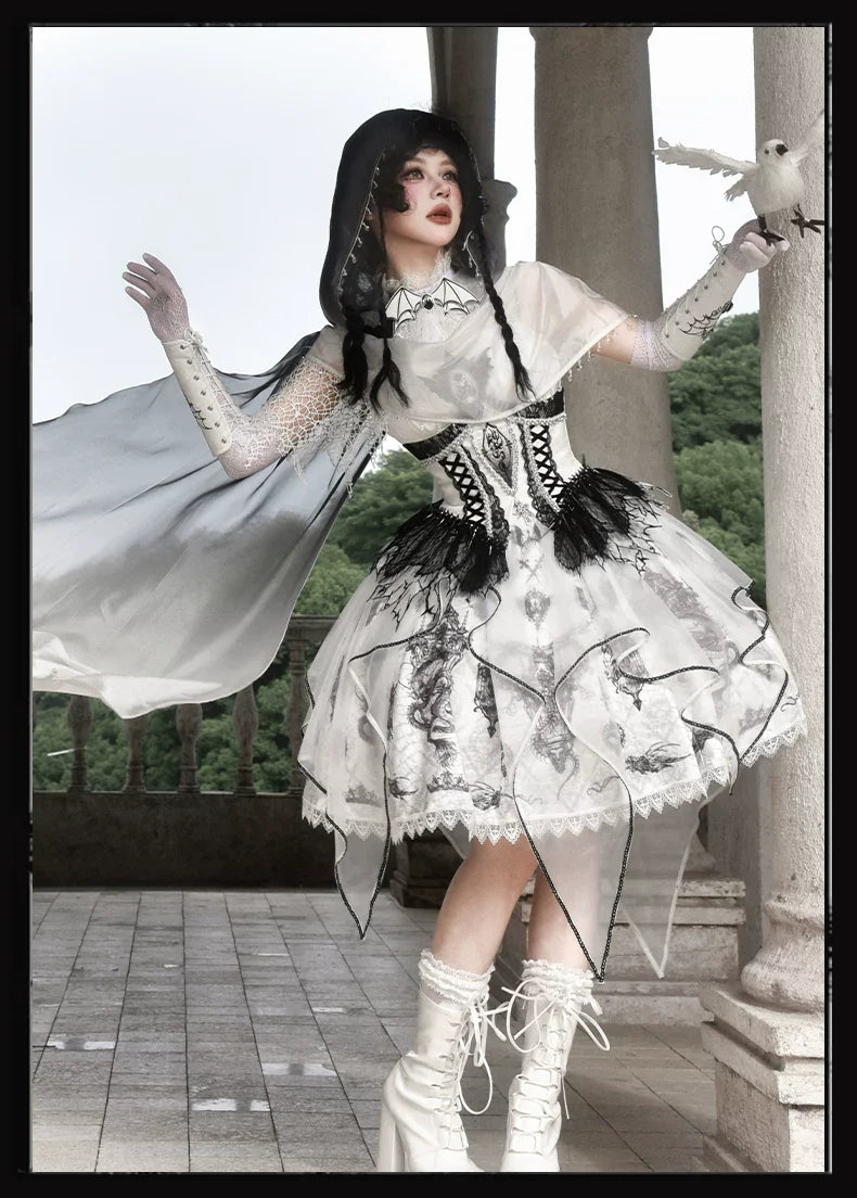 Bone Dragon - Gothic Lolita Corset JSK Dress Set with Embroidery - image 34