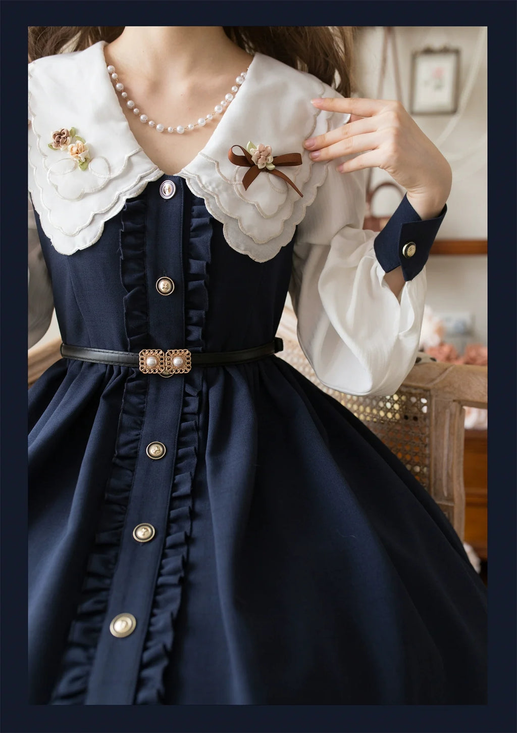 Window Rose - Classic Embroidered Front-Button OP Dress - image 15