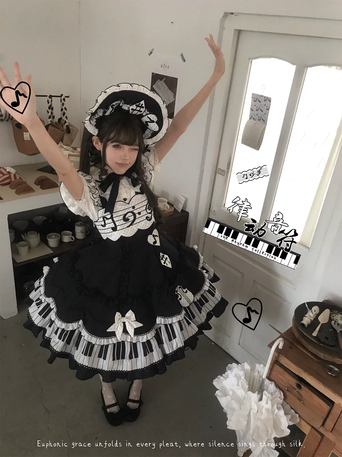 Rhythm Note Old School Lolita Piano-Key JSK and Accessories - image 14