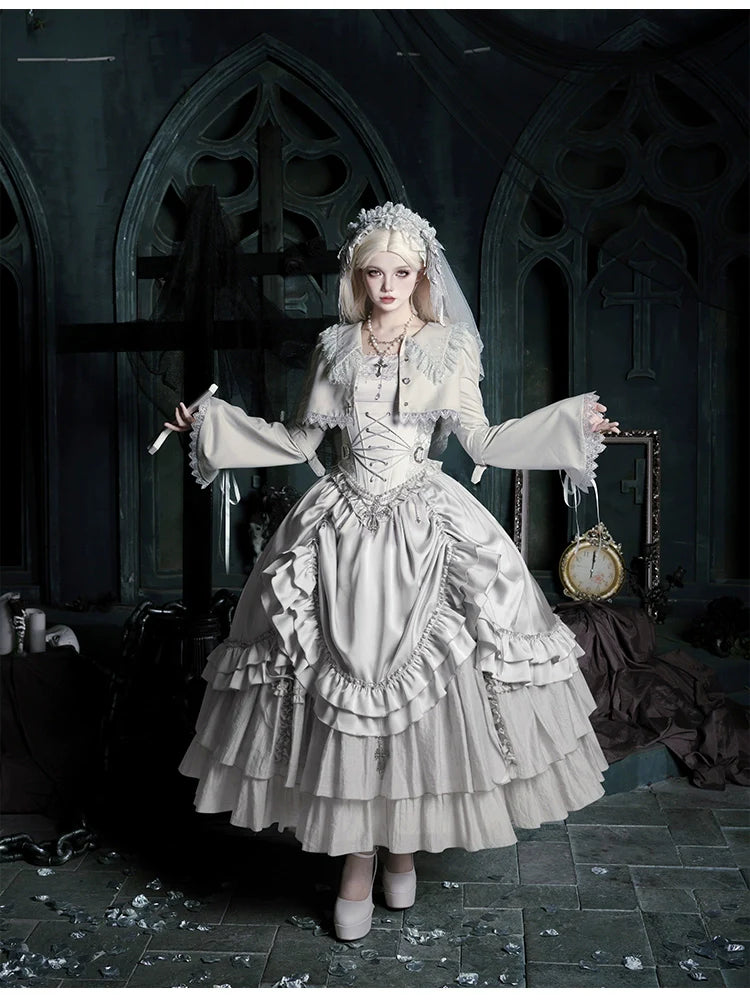 Humanoid Robot - Silver Gothic Lolita Mermaid Skirt Set - image 45