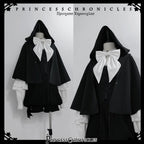 Rabbit Feather - Black Ouji Lolita Vest Shorts Suit Prince Cloak Set - image 21