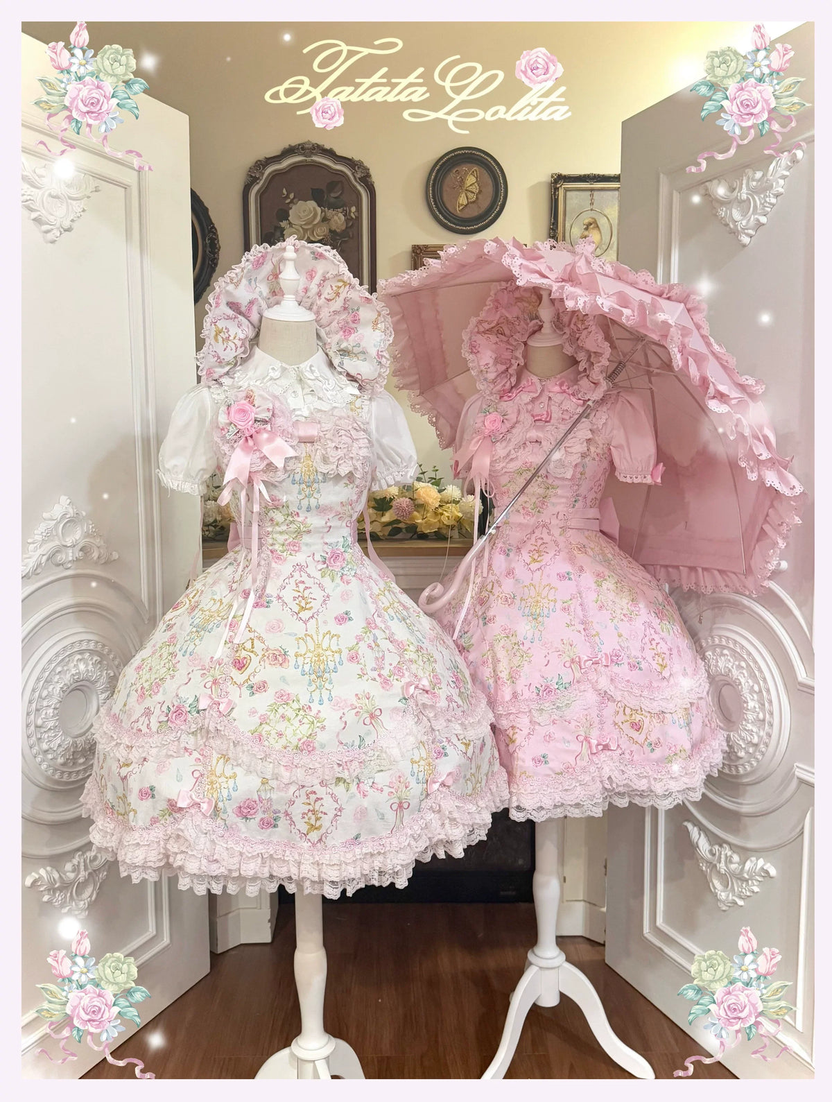 Spring 2025 Old School Lolita Floral JSK and OP Dress Series and Accessories - image 4