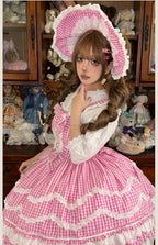 Plaid Baileys - Pink Plaid Old School Lolita JSK Dress - image 22