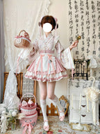 Little Herbalist - Han Lolita Skirt Outfit with Cross-collar Blouse and Apron - image 7
