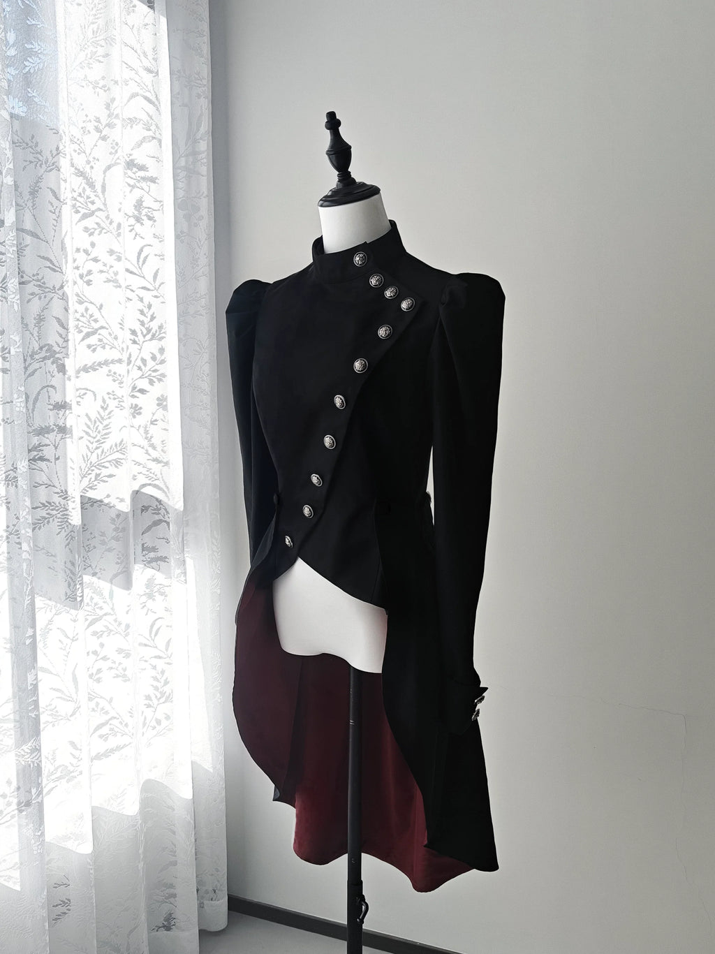 White Night Sonata - Ouji Lolita Embroidery Coat, Detachable Trailing - image 5
