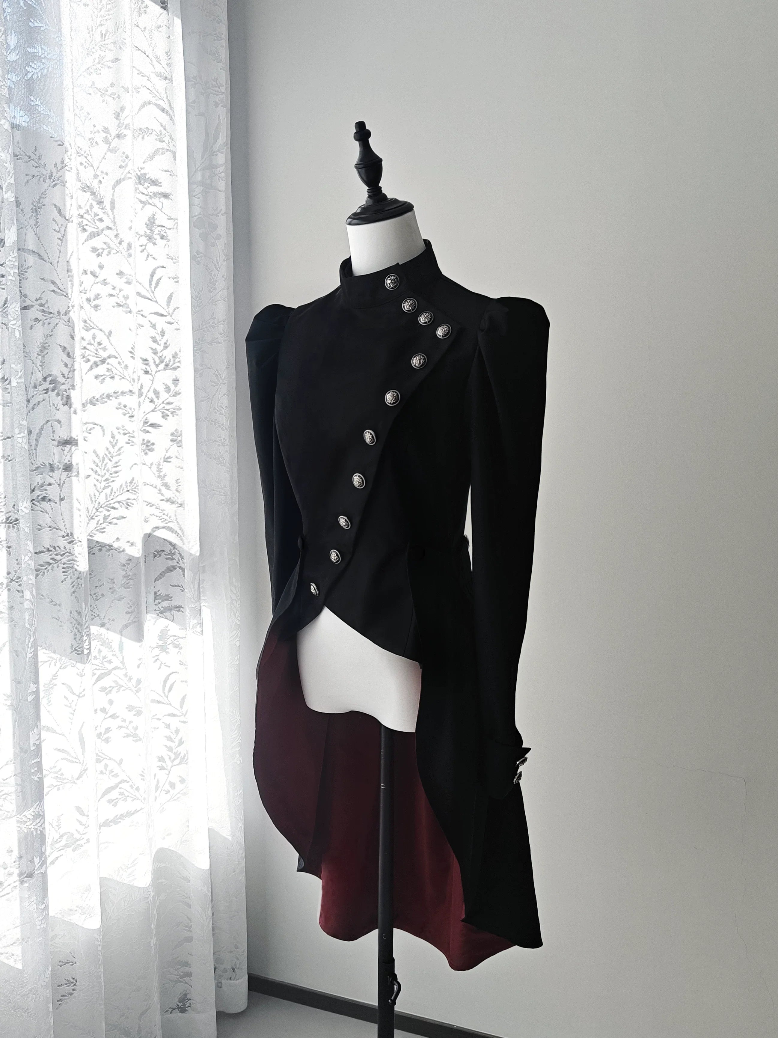 White Night Sonata - Ouji Lolita Embroidery Coat, Detachable Trailing - image 5