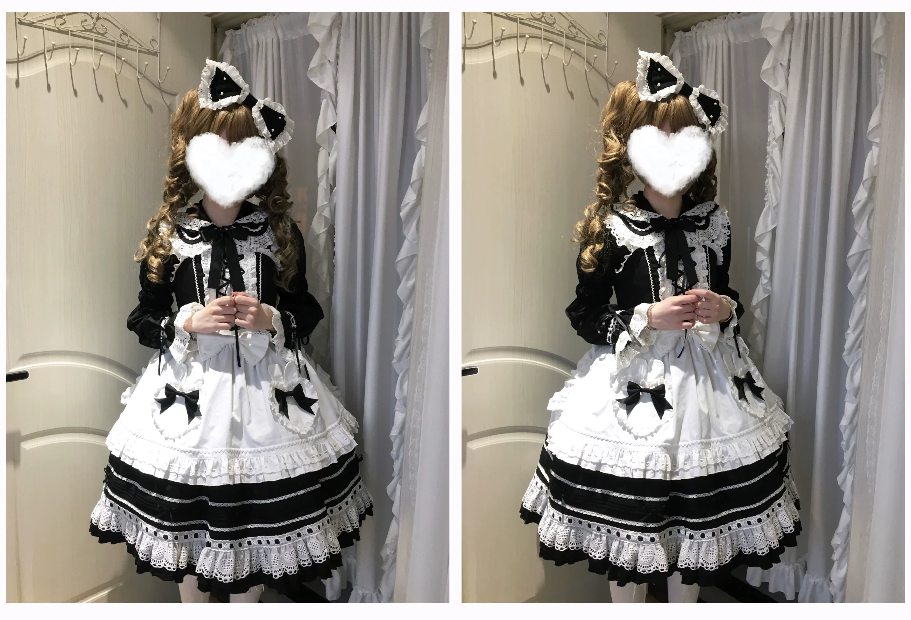 Little Bunny Bakery - Old School Lolita Cotton JSK Dress, Bunny-ear Heart Apron and Accessories - image 16