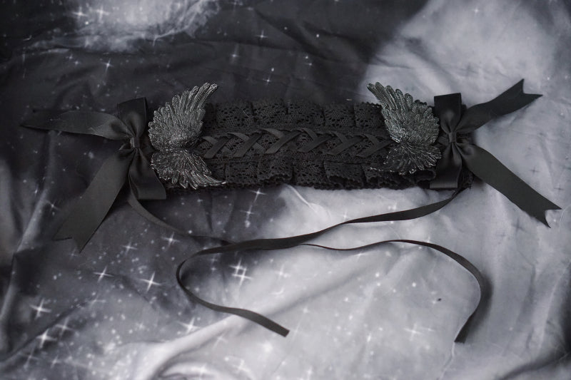 Black Wings Halloween Goth Lolita Hairband - image 16