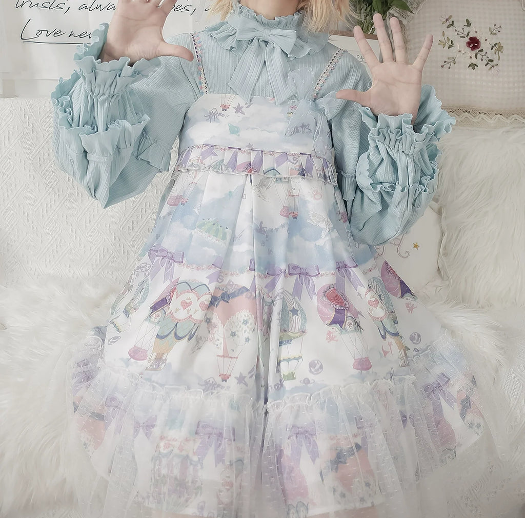 First Snow - Sweet Lolita Sweater Winter Puff Sleeve Knitting Innerwear - image 7