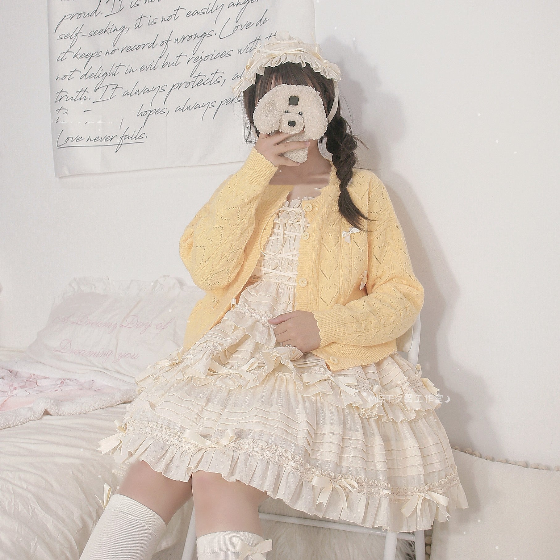 Hollow Out Long Sleeve Lolita Cardigan Multicolors - image 6