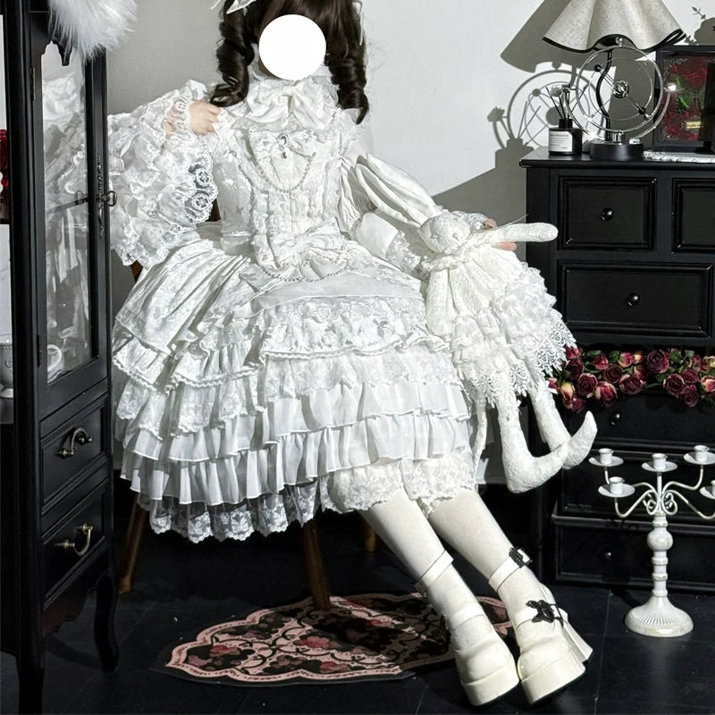 Love Feathered Bond - Wedding Sweet Lolita JSK Gorgeous Bridal Blouse - image 8