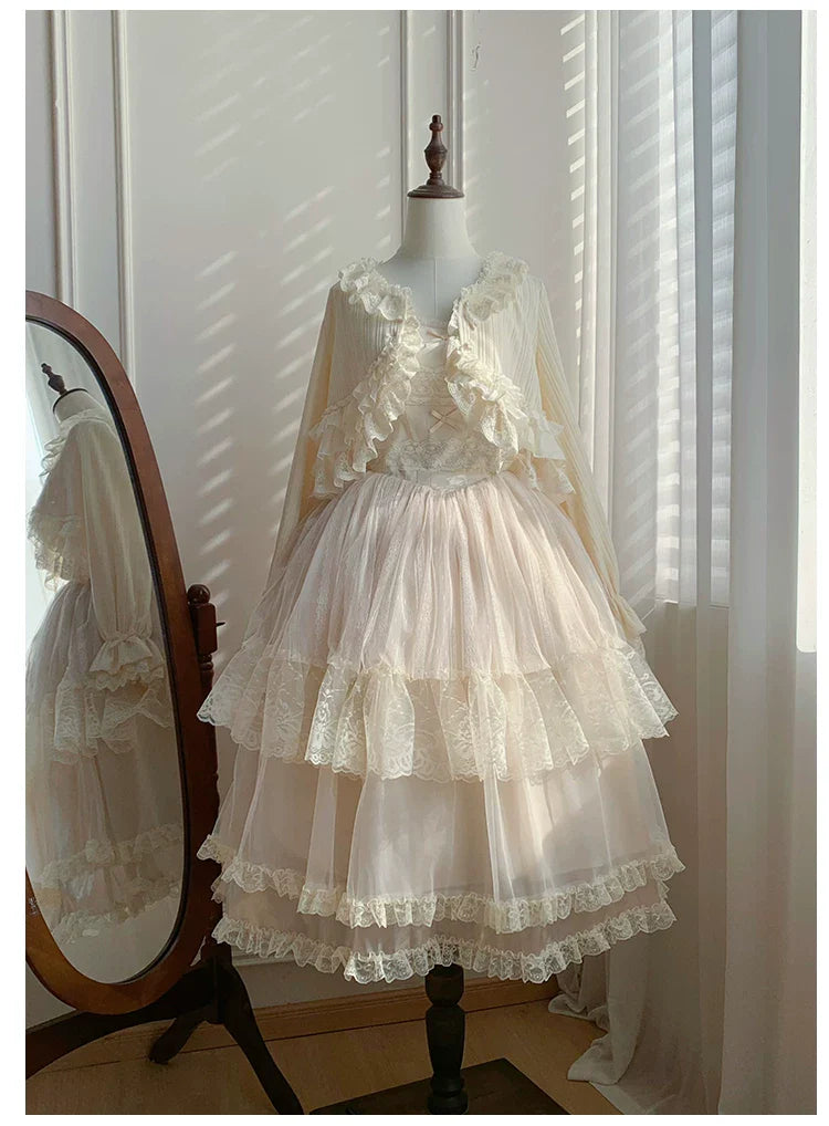 Bloom Period - Elegant Lolita Bolero, Layered Lace Ruffles - image 4