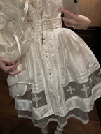 Ghost Orchid - Gothic Lolita OP Dress, Embroidered Cross - image 34