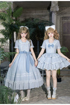 Seven-Day Bell - Blue Classic Lolita Striped OP Dress, Sailor Collar - image 20