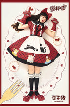 Teacup Meow - Old School Lolita Polka Dot OP Dress, Cat and Teacup Patch - image 13
