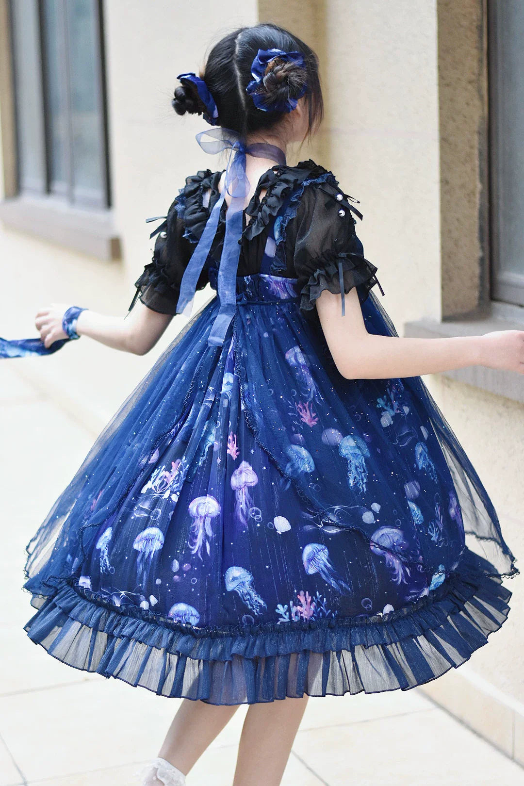 Coral Jellyfish - Sweet Lolita High-waist JSK Dress, Jellyfish & Coral Print and Accessories - image 63