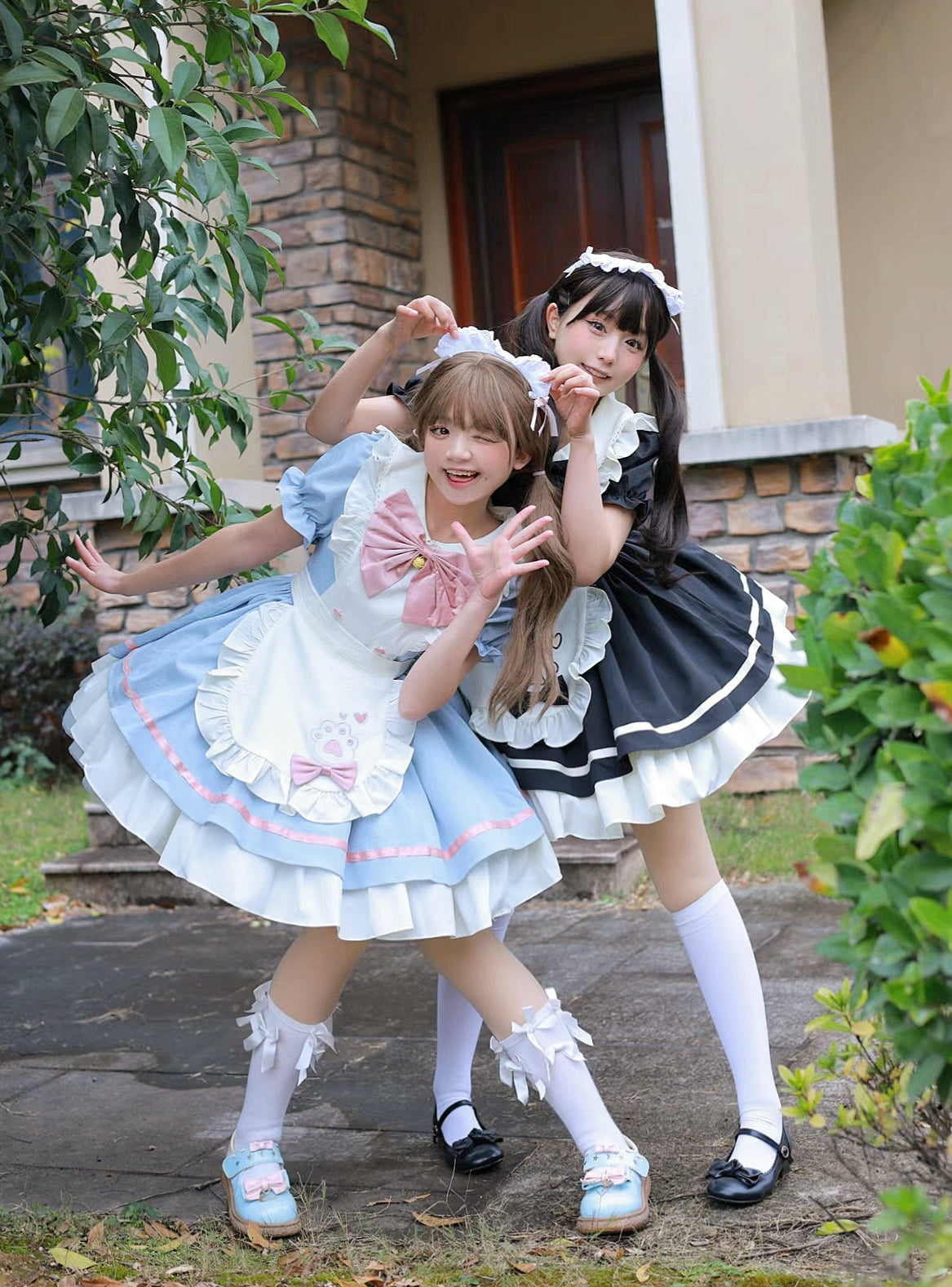 Cat Cafe - Maid Lolita OP dress with Detachable Bow and Apron - image 3