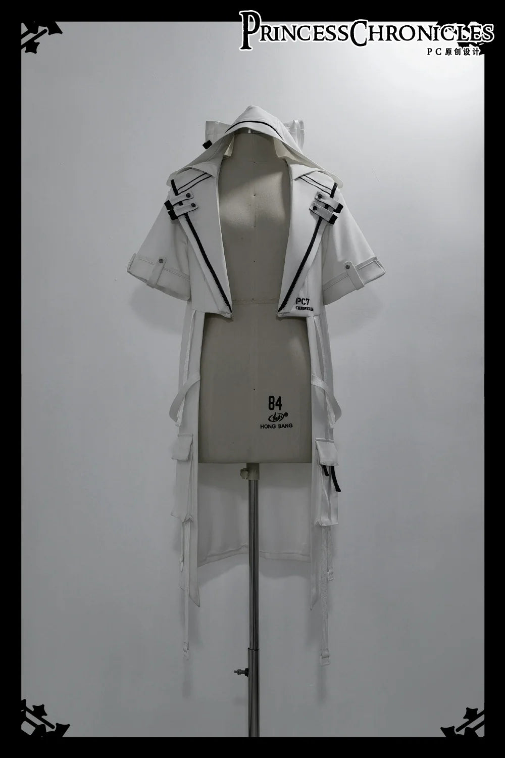 White Cat - Futuristic Style Cool Lolita Pants Suit With Cat Ear Coat - image 37