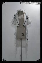 White Cat - Futuristic Style Cool Lolita Pants Suit With Cat Ear Coat - image 37