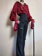 Ouji Lolita V-Line Backless Blouse & Slight Flare Pants - image 15