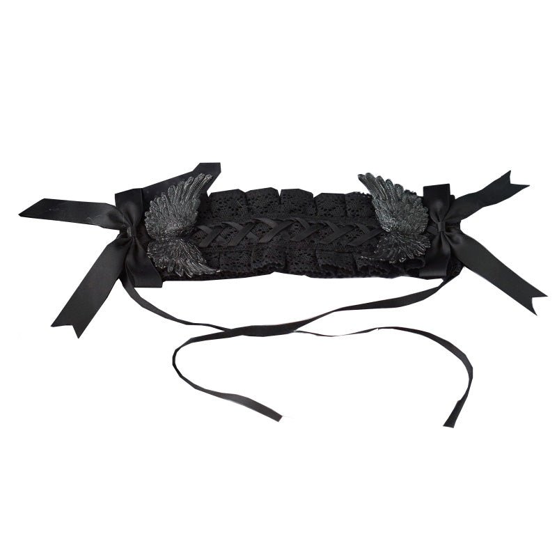 Black Wings Halloween Goth Lolita Hairband - image 6