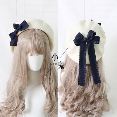 Sweet Bow Multicolors Lolita Wool Beret - image 11